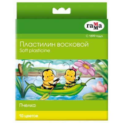 Большое фото товара - Пластилин восковой 10цв 150гр. "Пчелка"  280031 Гамма, 12-42427. Вариант №1