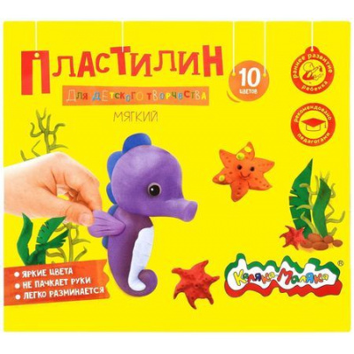 Большое фото товара - Пластилин  10цв 150 гр.  ПКМ10-П Каляка-Маляка, 12-73529. Вариант №1