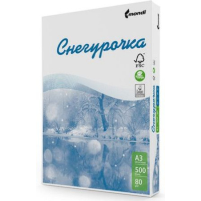 Большое фото товара - Бумага А3 500л 80гр. Снегурочка 96% категория С Mondi Business Paper, 12-8805. Вариант №1