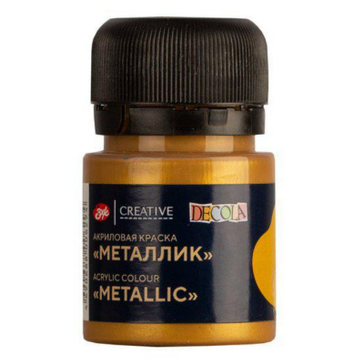 Большое фото товара - Акриловая краска металлик "Декола" 20 мл Золото олимпик 4926971 Невская палитра, 12-95107. Вариант №1