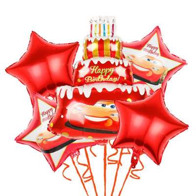Большое фото товара - Букет из шаров "Happy birthday (С Днем рождения!), Чемпион" (5шт., фольга, с аксессуарами) 99461, (Xiongxian Meizhihai Latex Products Co., Ltd), 13-1009946. Вариант №1