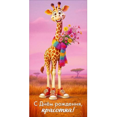Большое фото товара - 50002593 С Днем рождения, красотка! (конверт для денег, текст), (Праздник), 13-1018795. Вариант №1
