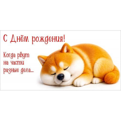 Большое фото товара - 50002598 С Днем рождения! Когда рвут на части разные дела.. (конверт для денег, текст), (Праздник), 13-1018800. Вариант №1