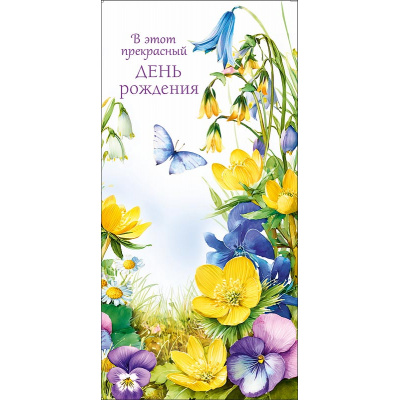 Большое фото товара - 0322764 В этот прекрасный День Рождения! (конверт для денег, текст), (Арт Дизайн), 13-1027294. Вариант №1