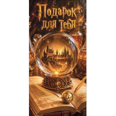 Большое фото товара - 10001868 Подарок для тебя! (конверт для денег, текст), (ОткрытаяПланета), 13-1029202. Вариант №1