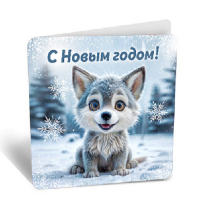 Большое фото товара - 8Б3154 С Новым годом! (открытка, мини, текст, двойная), (АВ-Принт), 13-1029286. Вариант №1