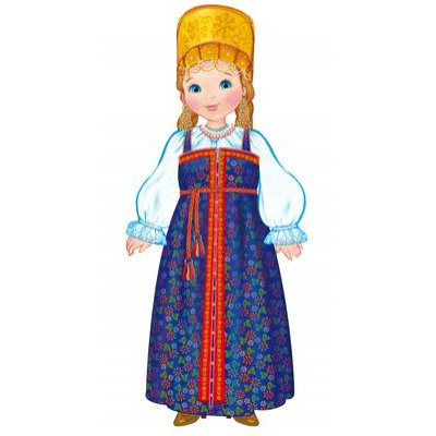 Большое фото товара - Плакат Девочка в русском костюме (северном) (42*18см, вырубка) (Ф-9319), (Сфера, 2024), Л, c.1, 13-651128. Вариант №1