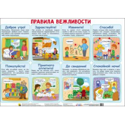Большое фото товара - Плакат Правила вежливости (А2), (Проф-Пресс, 2018), Л, c.1, 13-764387. Вариант №1