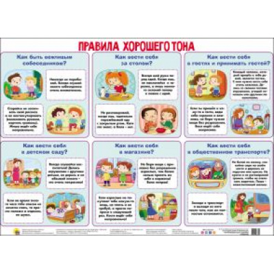 Большое фото товара - Плакат Правила хорошего тона (А2), (Проф-Пресс, 2018), Л, c.1, 13-764389. Вариант №1