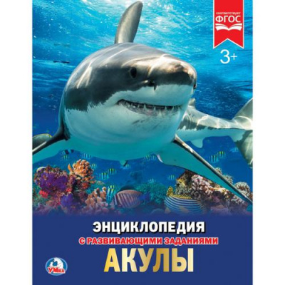 Большое фото товара - Энциклопедия Акулы (с развивающими заданиями), (Умка, 2022), 7Бц, c.48, 13-770449. Вариант №1