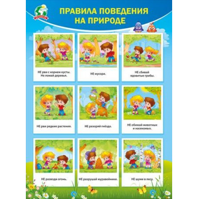 Большое фото товара - 070869 Плакат "Правила поведения на природе" (А2, текст), (МирПоздр), 13-806464. Вариант №1