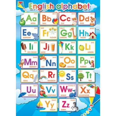 Большое фото товара - 002499 Плакат "English alphabet" (А2, текст), (МирОткр), 13-837101. Вариант №1