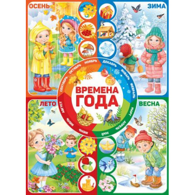 Большое фото товара - 2200700 Плакат "Времена года" (А2, текст), (ИмперияПоздр), 13-850786. Вариант №1