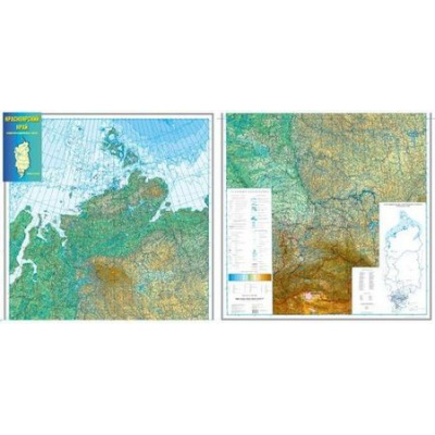 Большое фото товара - Карта Красноярский край (1:2,5м) на 2-х л (настенная), (Картфабрика, 2024), Л, c.2, 13-86493. Вариант №1