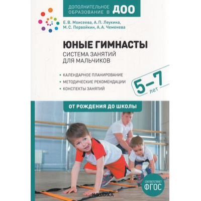 Большое фото товара - ОтРожденияДоШколыФГОС Юные гимнасты. Система занятий для мальчиков. Дополнительное образование в ДОО (от 5 до 7 лет) (коллектив авторов), (Мозаика-Синтез, 2021), Обл, c.112, 13-896971. Вариант №1