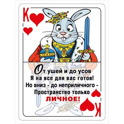 Большое фото товара - 151601428 Виниловый магнит "От ушей и до усов..." (Символ года), (Хорошо), 13-917831. Вариант №1