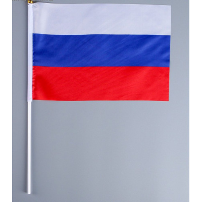 Большое фото товара - 2763500 Флаг "Россия" (20*27см, флагшток 40 см), (Sima-land), 13-920581. Вариант №1