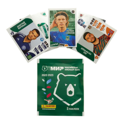 Большое фото товара - PANINIНаклейки Российская премьер-лига. Сезон 2022-2023 (1 пакет с 5 наклейками) (код альбома 925914), (ООО "ИЗДАТЕЛЬСТВО ПАНИНИ РУС"), Л, 13-925915. Вариант №1