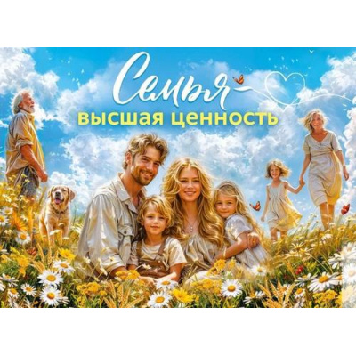 Большое фото товара - 84941 Плакат "Семья-высшая ценность" (600*440мм), (ОткрытаяПланета), 13-967251. Вариант №1
