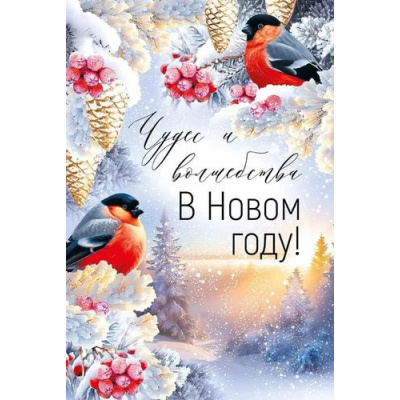 Большое фото товара - 9309500 Чудес и волшебства в Новом году! (открытка, текст), (ИмперияПоздр), 13-977198. Вариант №1
