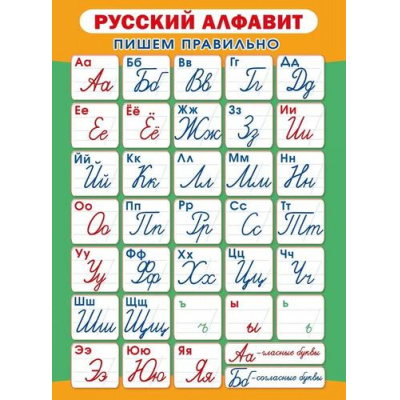 Большое фото товара - 071618 Плакат "Пишем буквы правильно" (600х440мм), (МирПоздр), 13-983895. Вариант №1
