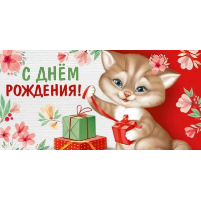 Большое фото товара - 30000312 С Днем рождения! (конверт для денег, текст, детский), (ИмперияПоздр), 13-989282. Вариант №1